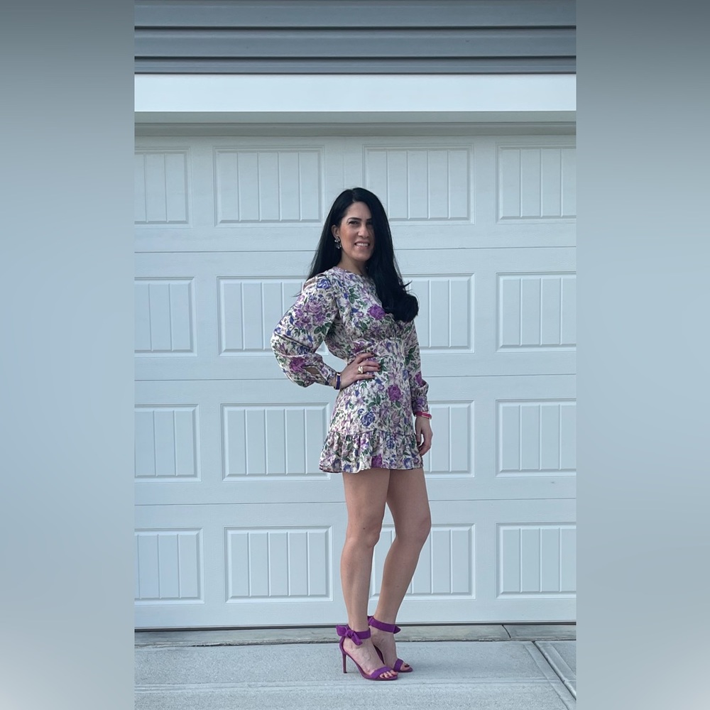 Zara floral satin dress